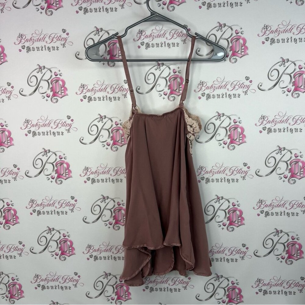 Nk Imode Dress Lacie Lace Trimmed Brown Chemise Pink Blush Pink — image 2 of 8